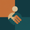 Cream and orange geometric handshake beneath a cream circle on a quartered warm orange and deep teal background